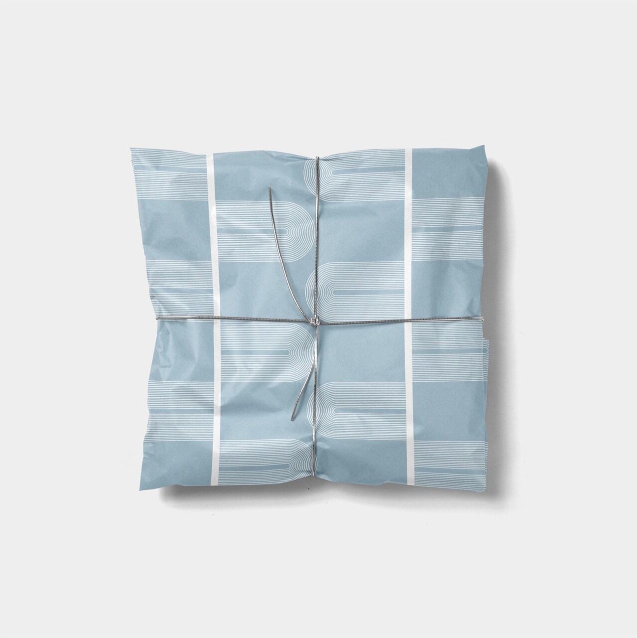 Blue Fine Line Deco Arch Gift Wrap